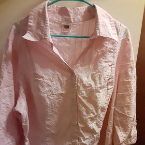Faded Glory, Blouse, Stretch, pink w/ texture, 2X